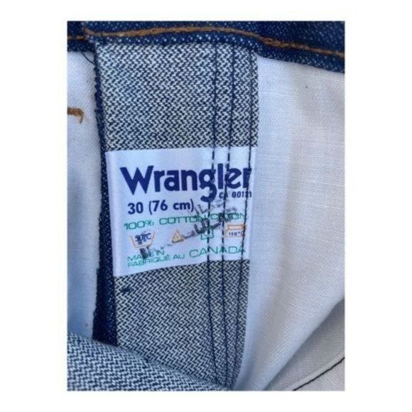 1970s Wrangler High Waist Denim Jeans Pleat front Straight leg Dark Wash 29x34 - Picture 13 of 13